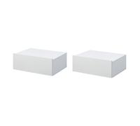 Set 2 Comodini Sospesi 40x30x15 cm Design Moderno Bianco