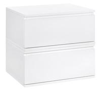 Set 2 Comodini Sospesi 49x38x23 cm in MDF e Truciolato Bianco