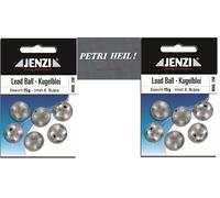 Set 2 confezioni di pesi a sfera con foro 2,5 4 10 12 15 20 25 40 grammi (6-26 pezzi) + adesivo Petri Heil!