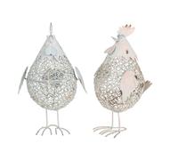 Set 2 Contenitori in Rete a Forma di Gallina H 21 cm