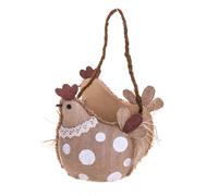 Set 2 Contenitori in Tessuto a Forma di Gallina H 16 cm