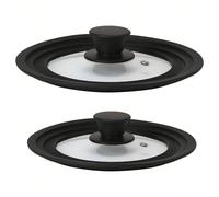 Set 2 Coperchi Padella Universali ✅Spedizione 24/48h✅ Pentole, Padelle, Bordo Silicone Multidiametro, Valvola in Vetro, Briebe, TotaLid, Trasparente, 16-18-20 / 24-26-28 Il set di 2 coperchi universal