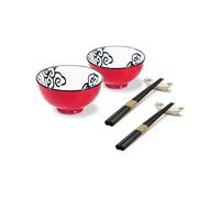 SET 2 COPPETTE ROSSE SUSHI CON BACCHETTE WD LIFESTYLE