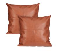 Set 2 Copricuscini Pelle Finta Coprifodera Rivestimento Cuscino Pillows 45x45 cm