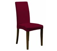 Set 2 Coprisedie con Schienale Elasticizzati in Poliestere Bordeaux