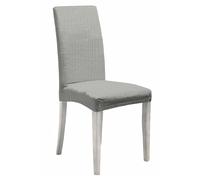 Set 2 Coprisedie con Schienale Elasticizzati in Poliestere Leslie Grigio Chiaro