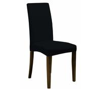 Set 2 Coprisedie con Schienale Elasticizzati in Poliestere Nero
