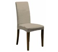 Set 2 Coprisedie con Schienale Elasticizzati in Poliestere Panna