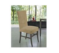 Set 2 Copriseggiola Con Schienale Tinta Unita Morbidissimo Beige Effetto Velluto