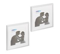 Set 2 cornici porta fotografie quadrate portafoto moderne 38,5x38,5cm decorative