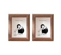 Set 2 cornici portafoto in legno da tavolo 6 pollici nei colori bianco caff na