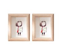 Set 2 cornici portafoto in legno da tavolo 6 pollici nei colori bianco caff na