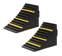 Set 2 Cunei Bloccaruote Fermaruote Gomma Dura Ferma Ruota Ruote Catarifrangenti