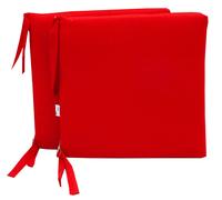 Set 2 Cuscini per Sedia da Giardino 40x40x5 cm in Dralon Allegro Rosso