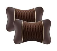 Set 2 Cuscini Poggiatesta Auto Memory Foam per Nissan Teana 2008-2012, Supporto Collo e Testa Fodera in Pelle Rimovibile Traspirante,Brown