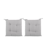 Set 2 cuscini sedia grigio chiaro 39x39 cm in microfibra