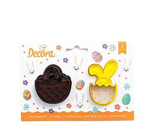 Set 2 Cutters Tagliapasta in plastica Cestino e Coniglio Bunny