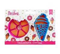 Set 2 Cutters Tagliapasta in plastica Cono Gelato e Donut