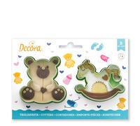 Set 2 Cutters Tagliapasta in plastica orsetto e cavalluccio a dondolo