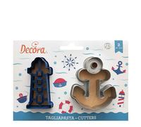 Set 2 Cutters Tagliapasta in plastica tema mare faro e ancora