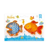 Set 2 Cutters Tagliapasta in plastica tema mare pesci Decora