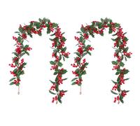 Set 2 Decorazioni Natalizie da Tavolo in Rattan Simulato 175cm per Vari Usi