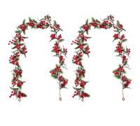 Set 2 Decorazioni Natalizie da Tavolo in Rattan Simulato 175cm per Vari Usi