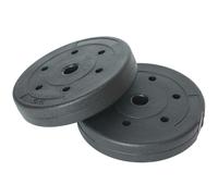 BAKAJI Set 2 Dischi per Bilanciere e Manubri Peso 10kg (5kg x 2) Cemento Foro 25mm, Rivestimento in Plastica Antigraffio, Professionali Palestra, Fitness, Riabilitazione, Esercizio Fisico, Allenamento