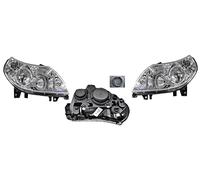 Set 2 Faro Fanale Proiettore Anteriore Sinistro e Destro Per Ducato Jumper Boxer 250 da 2006 a 2010 H7 H1 Cromato Regolazione Elettrica Gruppo Ottico Luce Fanalino 8 Pin