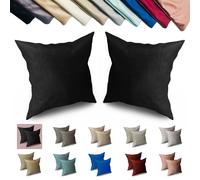 set 2 federa fodera per cuscini letto divano tinta unita 40x40cm poliestere