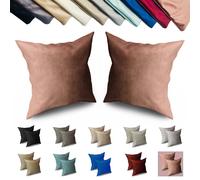 set 2 federa fodera per cuscini letto divano tinta unita 40x40cm poliestere