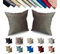 set 2 federa fodera per cuscini letto divano tinta unita 40x40cm poliestere