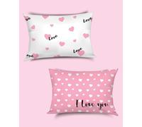 Set 2 federe 50x80 cm Camomilla Milano Home, realizzate in raso di cotone 100% stampato, made in italy, art. Love Me