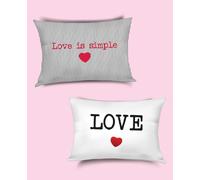 Set 2 federe 50x80 cm Camomilla Milano Home, realizzate in raso di cotone 100% stampato, made in italy, art. Mon Amour