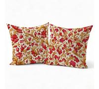 Set 2 Federe Cuscini Divano 35x35 cm in Velluto, Cuscini per Divano Motivo nordico19, Morbido Federe Cuscino Letto Decorativi, Copricuscini Quadrate con Cerniera Nascosta per Camera, Rosso P-W-4380