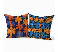 Set 2 Federe Cuscini Divano 45x45 cm in Velluto, Cuscini per Divano Motivo Fiori3, Federe Cuscino Letto Decorativi, Copricuscini Quadrate con Cerniera Nascosta per Soggiorno Camera, Giallo P-J-747