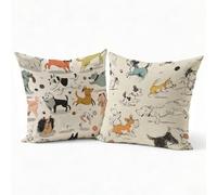 Set 2 Federe Cuscini Divano 65x65 cm in Velluto, Cuscini per Divano Motivo Animale3, Morbido Federe Cuscino Letto Decorativi, Copricuscini Quadrate con Cerniera Nascosta per Camera, Colore P-J-247