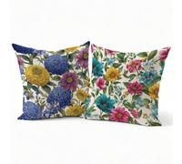 Set 2 Federe Cuscini Divano 65x65 cm in Velluto, Cuscini per Divano Motivo Fiori8, Federe Cuscino Letto Decorativi, Copricuscini Quadrate con Cerniera Nascosta per Soggiorno Camera, Colore P-J-4909