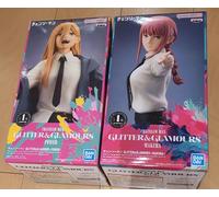 Set 2 figure Chainsaw Man GLITTER&GLAMOURS Makima Power BANPRESTO Japan nuove