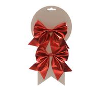 Set 2 fiocchi natalizi rossi 12x15 cm