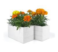 Set 2 Fioriere in Legno Bianco | Rettangolari 20X10X10 Cm | Vasi, Portavasi Da I