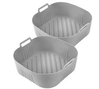 Set 2 Fodere Silicone Friggitrice Compatibili per cosori 6.2L NA230 - Design Sollevato Flusso Cottura per sana per carta Forno 9 Pollici(Gray)