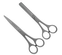 Set 2 Forbici Parrucchiere Professionali, Taglio e Sfoltire in Acciaio Inox con