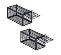 Relaxdays Trappola per Topi Vivi, Set da 2, Scaccia Roditori con Esca, HLP 12x24x11,5 cm, Mouse Trap Non Letale, Nero, Ferro, 29 x 25 x 12 cm
