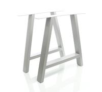 Set 2 gambe per tavolo a forma di A 70x72 cm stile industriale grigio
