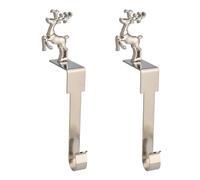 Set 2 ganci per calze cappotto natalizio con motivi alce e pupazzo di neve