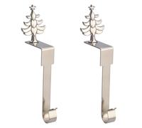 Set 2 ganci per calze cappotto natalizio con motivi alce e pupazzo di neve