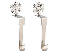 Set 2 ganci per calze cappotto natalizio con motivi alce e pupazzo di neve