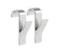 Wenko 81912500 Set di 4 Appendini per Termoarredo, in Plastica ABS Cromata, 2,5 x 10,5 x 7 cm