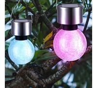 Set 2 Globo Lampade Solari LED A Sfera RGB Da Soffitto Con Sensore